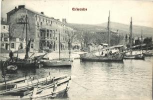 1910 Crikvenica, Cirkvenica; port view with sailing ships