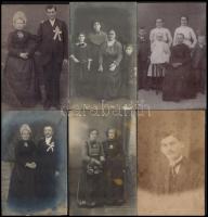 cca 1910 Bonyhád, Műtermi családi fotók, hátoldalukon pecséttel jelzett, 14x 8,5 cm
