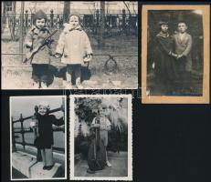 cca 1920-1960 Gyerekeket ábrázoló vegyes fotó tétel, 9 db, 5,5x8 és 9x14 cm közti méretben