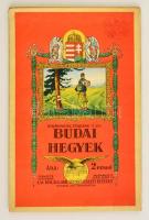 1934 Budai-hegyek, kirándulók térképe, M. Kir. Állami Térképészet, szakadással, 93x62 cm