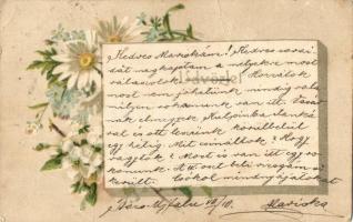 1901 Floral litho greeting card (EK)