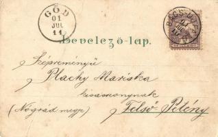 1901 Floral litho greeting card (EK)