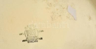 Maling jardiniere, mázas fajansz, kopott aranyozás, jelzett, 28×15 cm