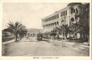 Genova, Genoa; Circonvallazione a Mare / ring road to the sea, tram. Ed. Peloso (EK)