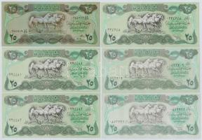Irak 1982. 25D + 1990. 25D (5x) közte 2db sorszámkövető T:I Iraq 1982. 25 Dinars + 1990. 25 Dinars (5x) including 2pcs of sequential serials C:UNC