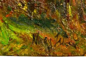 Nagy jelzéssel: Parasztház. Olaj, farost, 26×20 cm