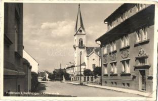 Podborany, Podersam (Sudetenland); Lutherstrasse / street view, Lutheran church (EK)