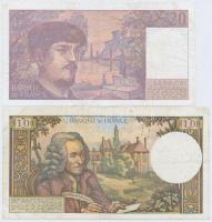 Franciaország 1967. 10Fr + 1987. 20Fr T:III tűlyukak
France 1967. 10 Francs + 1987. 20 Francs C:F n...