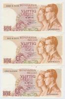 Belgium 1938. 50Fr (10B) + 1964. 20Fr + 1966. 50Fr (3x) T:III szép papír Belgium 1938. 50 Francs (10 Belgas) + 1964. 20 Francs + 1966. 50 Francs (3x) C:F fine paper