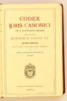 Codex Iuris Canonici. PII X Pontificis Maximi. Iussu Digestus Benedicti Papae XV. Auctoritate promul...