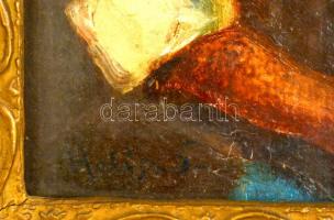 Halász jelzéssel: Vigyorgó ifjú. Olaj, sérült, vászon, üvegezett sérült keretben, 30×22 cm