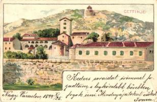 1899 Cetinje, Cettigne; Monastery. Kosmos Kunstanstalt S. IV. Art Nouveau, litho. s: Geiger R. (EK)