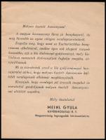 cca 1940 Meinl Gyula ételrecept gyűjtemény. Bp., Arany János-ny. , 30 p. Kiadói papírkötésben, a hát...