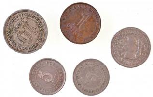 Malaya / Brit gyarmat 1948. 5c Cu-Ni + 10c Cu-Ni + Malaya és Brit Borneo 1961. 5c Cu-Ni + 1962. 1c B...