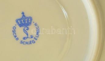 Oscar Schlegelmilch mokkás csésze és alj (6db), matricás, jelzett, hibátlan