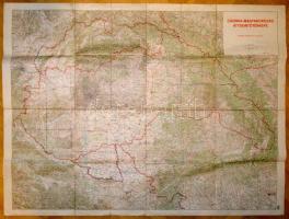 cca 1940 Csonka Magyarország áttekintő térképe, 1:750000, Magyar Királyi Honvéd Térképészeti Intézet, szakadt, a hajtások mentén kis szakadással, bejelöléssel,a hátoldalon javítással, 86x116 cm.