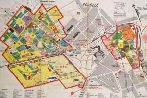 1933 A gödöllői jamboree színes térképe,1:6000, Bp., Athenaeum, hajtásnyomokkal, kopott, 40×55 cm