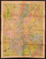 cca 1940 Stoits György, Merre menjek? Budapest közlekedési térképe utcanévjegyzékkel, Bp. Dóczi Sándor, 62x48 cm.