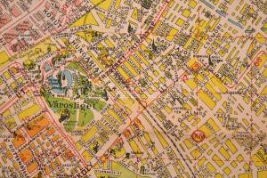 cca 1940 Stoits György, Merre menjek? Budapest közlekedési térképe utcanévjegyzékkel, Bp. Dóczi Sánd...