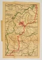 1921 Dufka Károly: Nyugat-Magyarország térképe, 1:300.000, Bp., Kartográfia, a Trianoni határokkal, ...