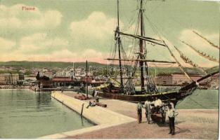 1909 Fiume, Rijeka; port view with ship