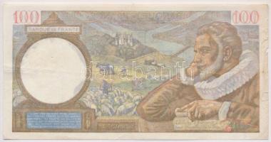 Franciaország 1941. 100Fr T:III,III- szélén szakadás
France 1941. 100 Francs C:F,VG tears on left s...