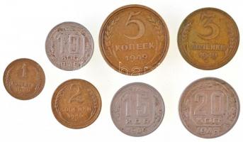 Szovjetunió 1940-1949. 1k-20k (7xklf) T:2
Soviet Union 1940-1949. 1 Kopek - 20 Kopeks (7xdiff) C:XF