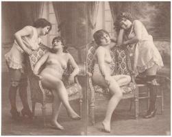 2 French vintage erotic nude ladies