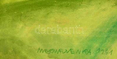 Mermeze Nóra (1938-): Erdő. Pasztellkréta,
papír, jelzett, paszpartuban, foltos, javított, 48x34 cm