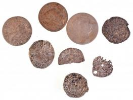 9db-os vegyes magyar és külföldi rossz tartású, sérült ezüstpénz tétel T:2-,3,3- ly. 
9pcs of vario...