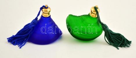 2 db parfümös üveg, egyiken lepattanással, m: 5 cm