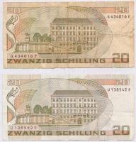 Ausztria 1986. 20Sch (2x) T:III,III- egyiken nagyobb szakadás 
Austria 1986. 20 Schilling (2x) C:F,...