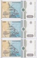 Románia 1992. 200L (5x) sorszámkövetők T:I
Romania 1992. 200 lei (5x) sequential serials C:UNC