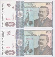Románia 1992. 200L (5x) sorszámkövetők T:I
Romania 1992. 200 lei (5x) sequential serials C:UNC
