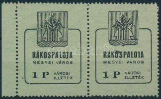 Rákospalota 1945 1 P pár, mindkét bélyegen lemezhibák