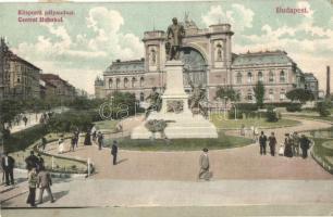Budapest VII. Központi (Keleti) pályaudvar, vasútállomás, Baross szobor. D. K. Bp. 1906. 147. / Central Bahnhof (EK)