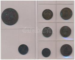 Ausztria 1760-1861. 1/2kr-30kr Cu (8xklf) T:2,2-,3
Austria 1760-1861. 1/2 Kreuzer - 30 Kreuzer Cu (...