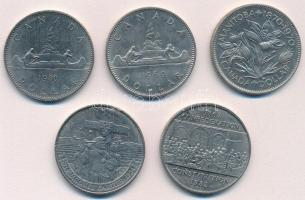Kanada 1969-1984. 1$ (5xklf) forgalmi és emlékkiadás T:2,2-
Canada 1969-1984. 1 Dollar (5xdiff) coi...