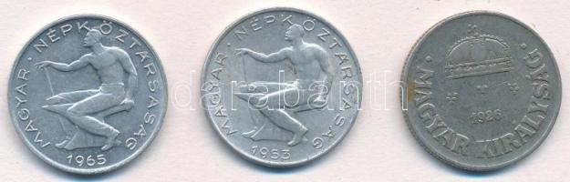 1926. 50f Cu-Ni + 1953. 50f Al + 1965. 50f Al T:2,2-