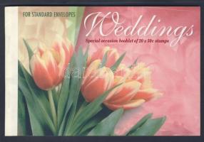 Üdvözlőbélyegek: Esküvő, virágcsokor bélyegfüzet, Greeting stamps: Wedding, flower bucket stamp-booklet