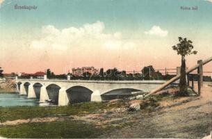 1916 Érsekújvár, Nové Zamky; Nyitra híd / Nitra bridge (szakadás / tear)