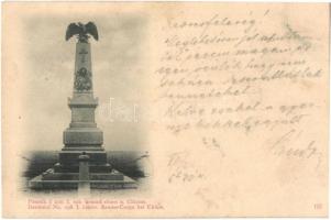 1899 Chlum (near Hradec Králové / Königgrätz), Denkmal No. 296. I. österr. Armee-Corps bei Chlum / war memorial statue (EK)