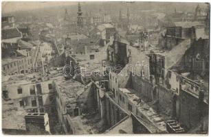 Pozsony, Pressburg, Bratislava; Nach dem grossen Brande am 17. Mai 1913. / Az 1913-as nagy tűz után, romok / after the fire in 1913, ruins (EK)