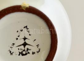 Fűszernövényes tégelyek ( 5 db), mázas kerámia, jelzett (Városlőd), m:11 cm (5×)