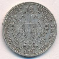 Ausztria 1886. 1Fl Ag "Ferenc József" T:2- 
Austria 1886. 1 Florin Ag "Franz Joseph&...