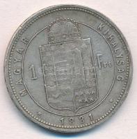 1881KB 1Ft Ag "Ferenc József / Középcímer" T:2- 
Adamo M15