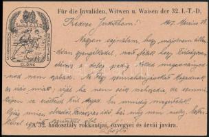 1917 Előre! A 32. hadosztály rokkantjai, özvegyei és árvái javára / K.u.K. 32. I.T.D. charity postca...