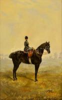 BroZech jelzéssel: Hölgy a lovon 1912. Olaj, vászon, keretben, 80×50 cm