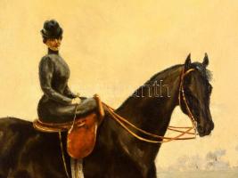 BroZech jelzéssel: Hölgy a lovon 1912. Olaj, vászon, keretben, 80×50 cm