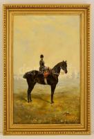 BroZech jelzéssel: Hölgy a lovon 1912. Olaj, vászon, keretben, 80×50 cm